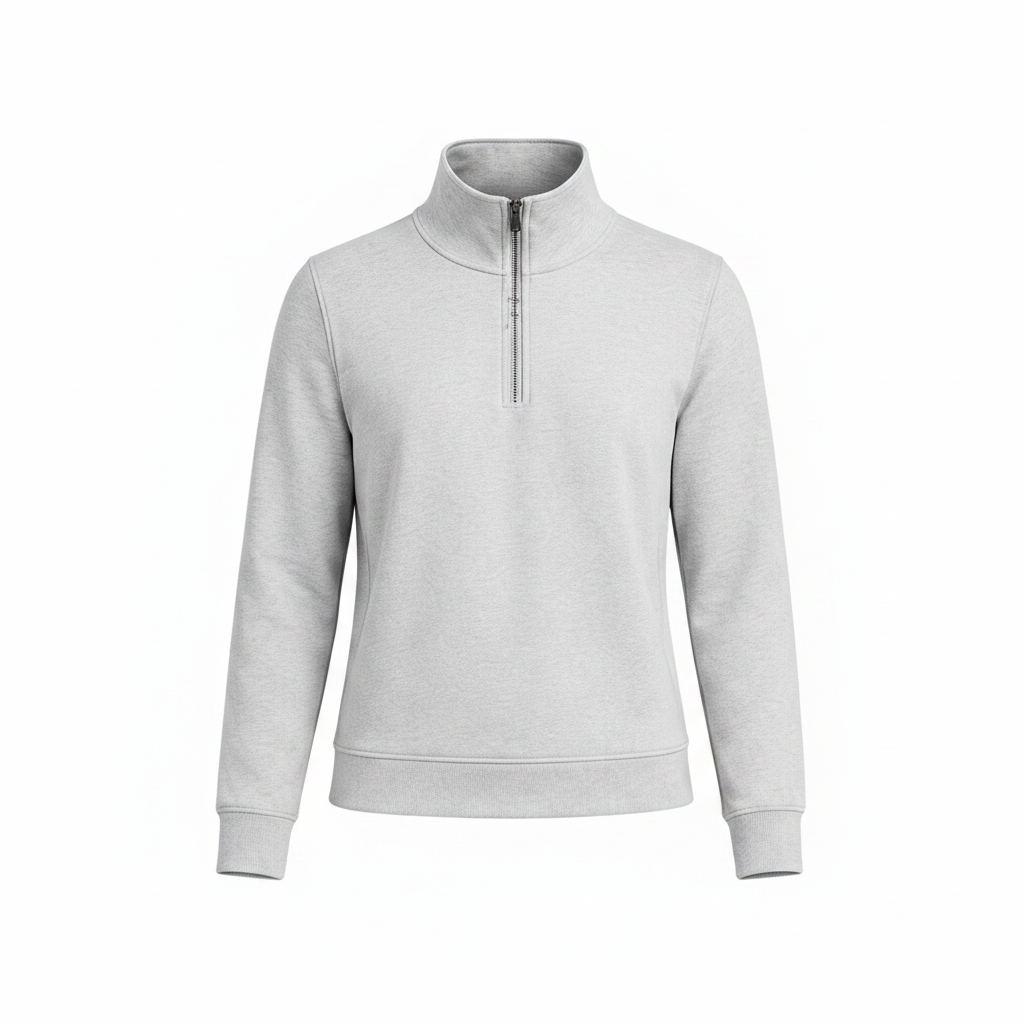 Quarter Zip Pullover in Grey